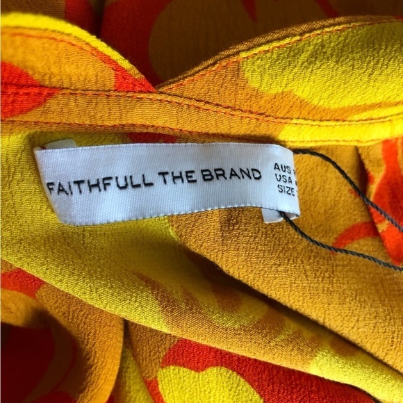 Faithful The Brand Odette Surfs Up Floral Crepe Halter Mini Dress Size 4 - Picture 8 of 14